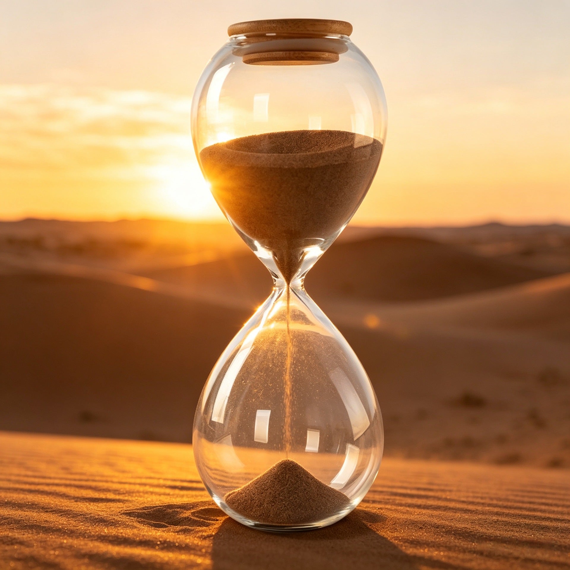 Clear Glass Sand Timer with Wooden Lid