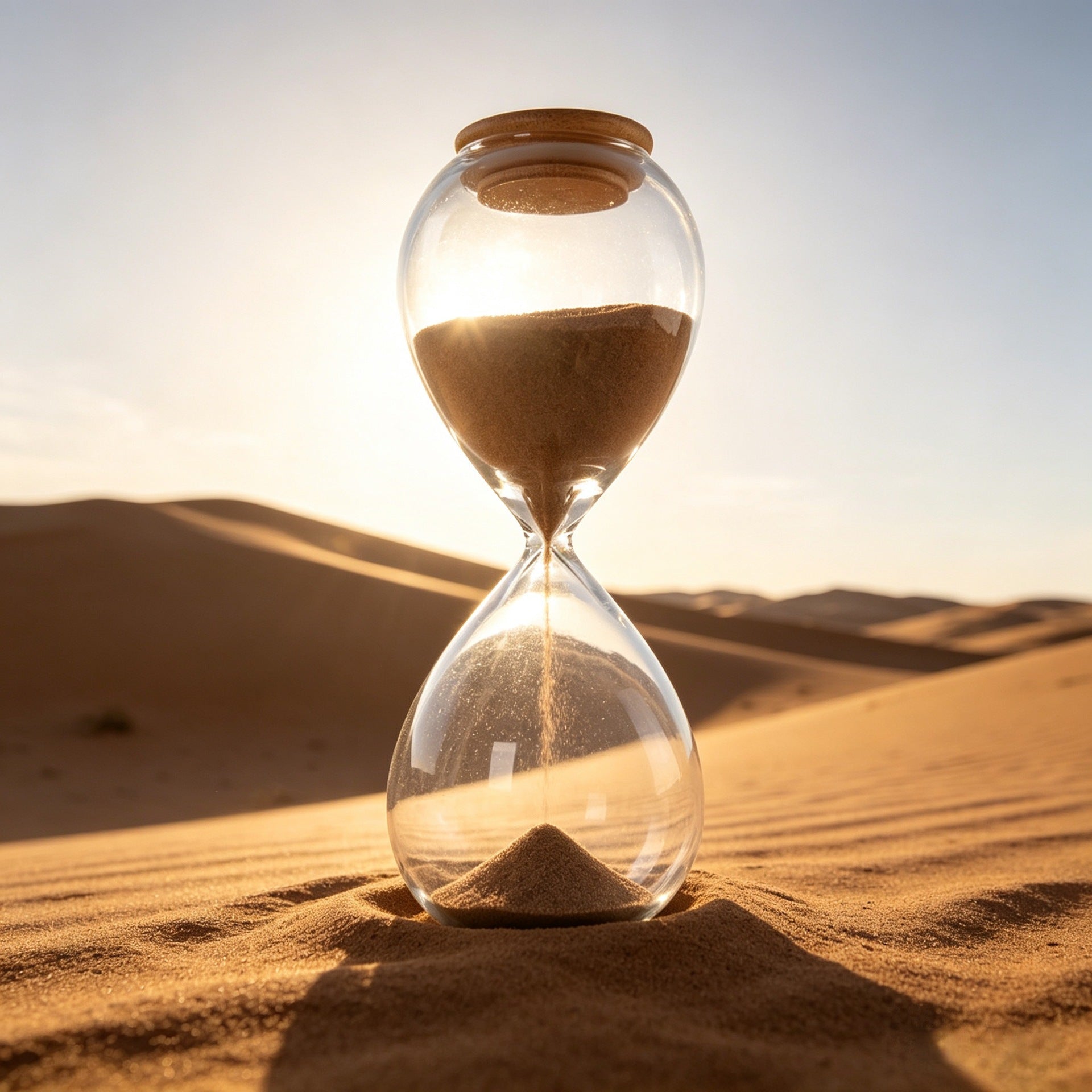 Clear Glass Sand Timer with Wooden Lid